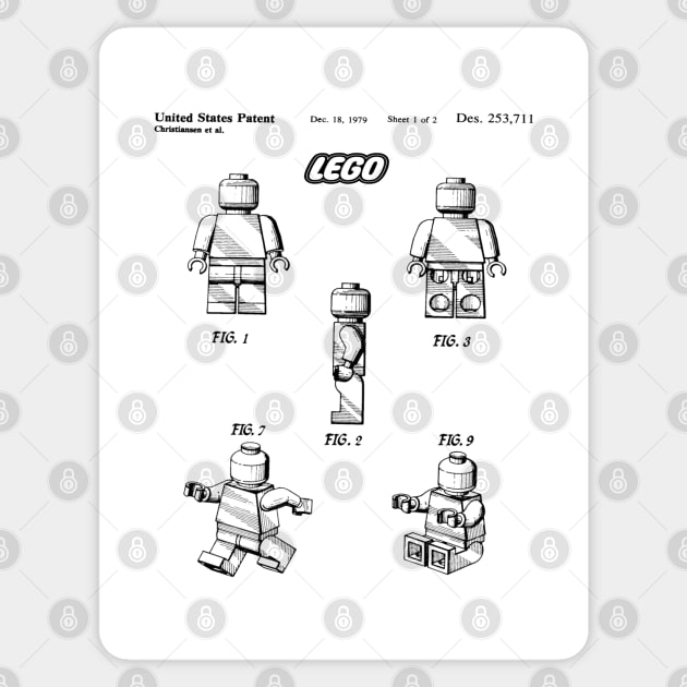 Lego Toy Figure Patent Black Sticker by Luve